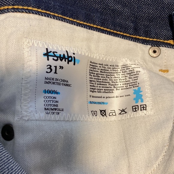 Ksubi Dee Dee Jeans Raw Rinse Indigo Dark Wash Straight Leg Button Fly Size 31 - Picture 8 of 10